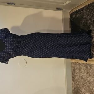 Motherhood Maternity Black and Blue Long Dress- Womens Size Medium